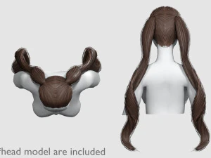 Wavy Cute Hairstyle V7772 3D Model