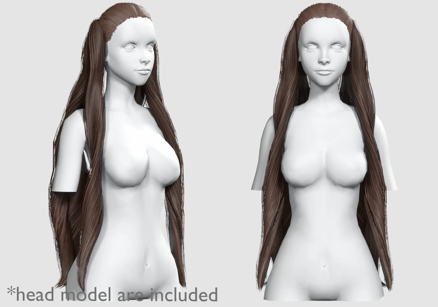 Wavy Long Hairstyle V12144 3D Model .c4d .max .obj .3ds .fbx .stl .blend 