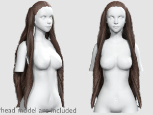 Wavy Long Hairstyle V12144 3D Model