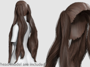 Wavy Long Hairstyle V12144 Modello 3D