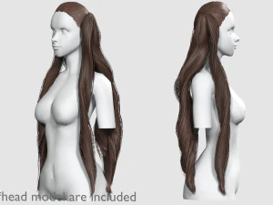 Wavy Long Hairstyle V12144 3D Model