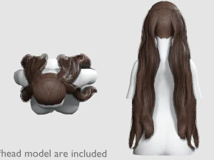 Wavy Long Hairstyle V12144 3D Model