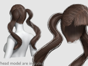 Wavy Ponytails Hairstyle V8294 3D 模型