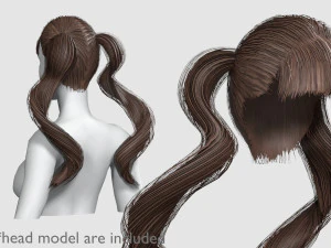Wavy Ponytails Hairstyle V8294 3D Model
