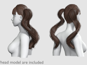 Wavy Ponytails Hairstyle V8294 3D 模型