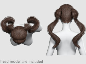 Wavy Ponytails Hairstyle V8294 3D 模型