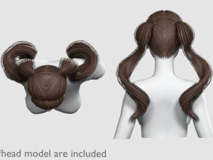 Wavy Ponytails Hairstyle V8294 3D Model