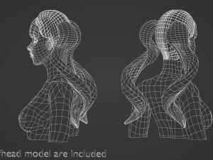 Wavy Ponytails Hairstyle V8294 3D Model