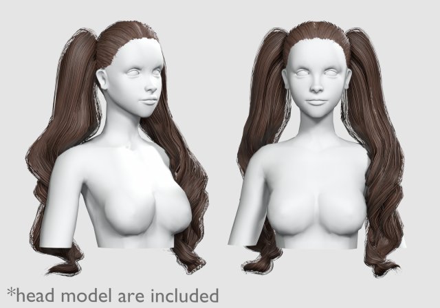 Wavy Thick Hairstyle V16748 3D Model .c4d .max .obj .3ds .fbx .stl .blend 