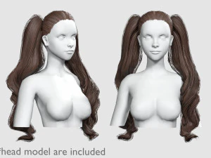 Coiffure &eacute;paisse ondul&eacute;e V16748 Modèle 3D