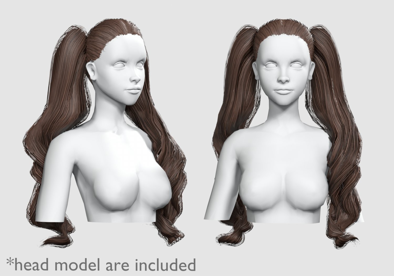 Long Curly Hairstyle - 3D Model by nickianimations