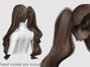 Wavy Thick Hairstyle V16748 3D Model