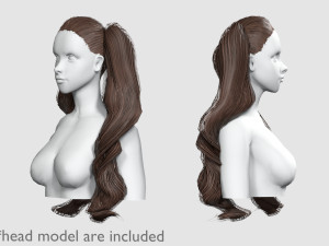 Wavy Thick Hairstyle V16748 3D Model