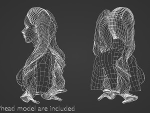 Wavy Thick Hairstyle V16748 3D Model