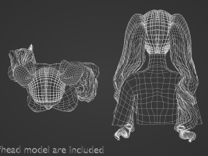 Wavy Thick Hairstyle V16748 3D Model