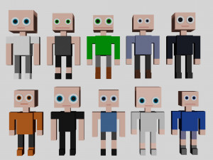 10 humans 3D Model