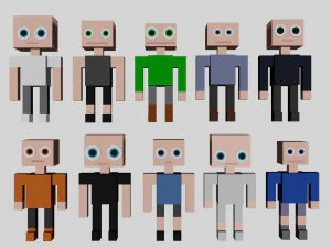 10 मनुष्य 3D मॉडल