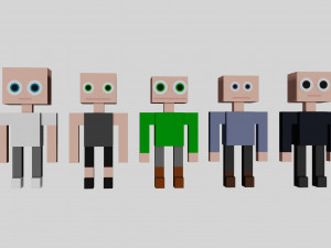 10 humans 3D Model