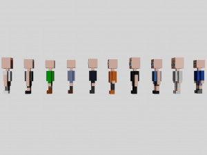 10 humans 3D Model