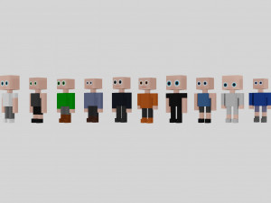 10 humans 3D Model