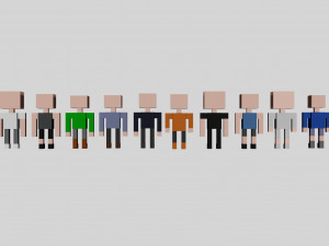 10 humans 3D Model