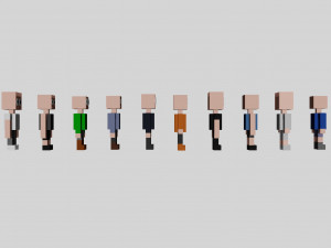 10 humans 3D Model