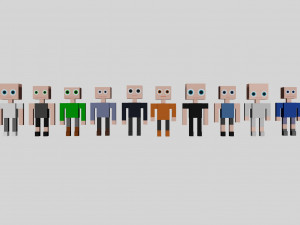 10 humans 3D Model