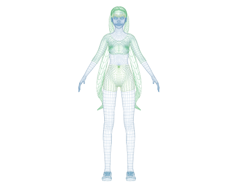 Basic cool woman V24070 3D 模型