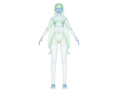 Basic cool woman V24070 3D Model