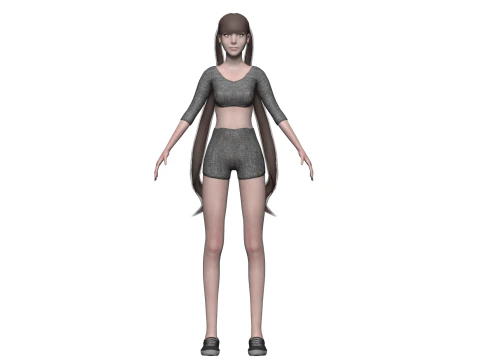 Basic cool woman V24070 3D Model