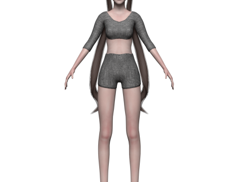 Basic cool woman V24070 3D 模型