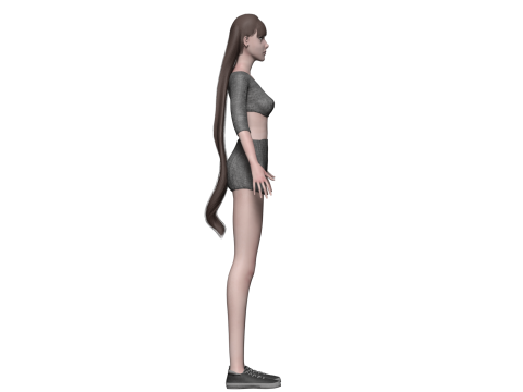 Basic cool woman V24070 3D 模型