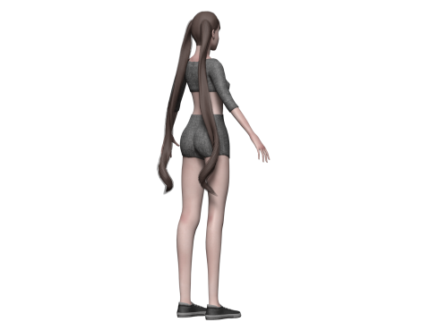 Basic cool woman V24070 3D 模型