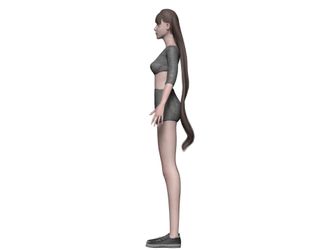 Basic cool woman V24070 3D 模型