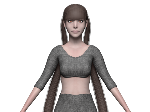 Basic cool woman V24070 3D Model
