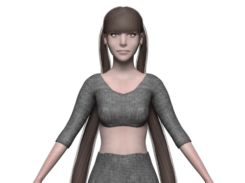 Basic fajna kobieta V24070 Model 3D