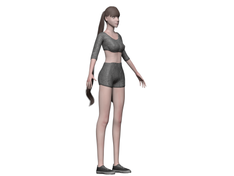Basic cool woman V24070 3D 模型