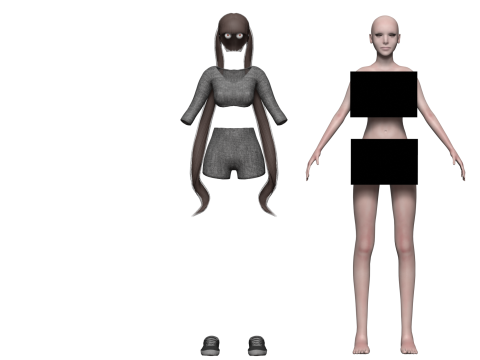 Basic cool woman V24070 3D 模型