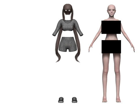 Basic cool woman V24070 3D Model