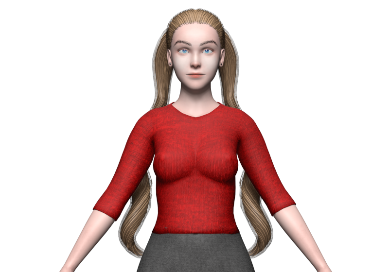 Basic cute woman V23423 3D 모델 .c4d .max .obj .3ds .fbx .stl .blend 