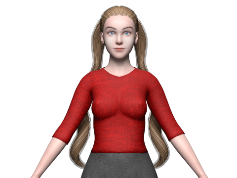 Basic cute woman V23423 3D Модель