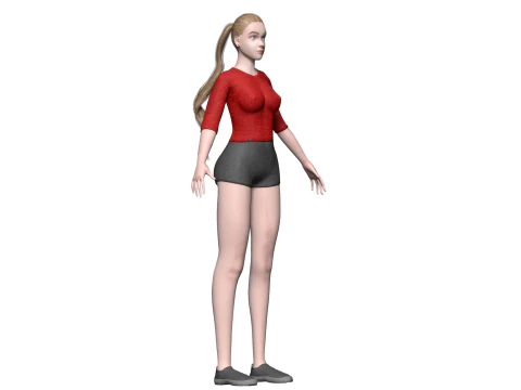 Basic cute woman V23423 3D Model