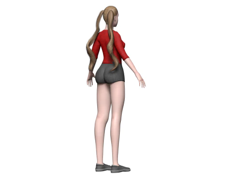 Basic cute woman V23423 3D Model