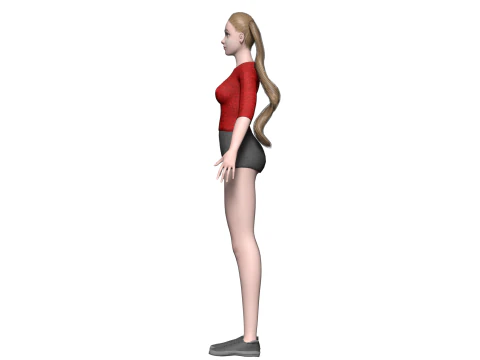 Basic cute woman V23423 3D Model