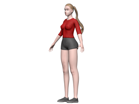 Basic cute woman V23423 3D 모델