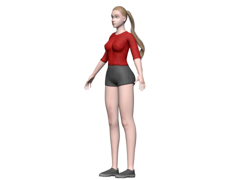 Basic cute woman V23423 3D Model