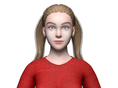 Basic cute woman V23423 3D Model