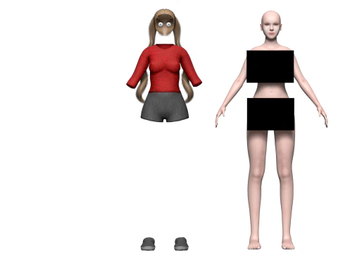 Basic cute woman V23423 3D Model