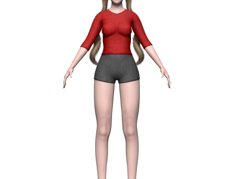 Basic cute woman V23423 3D 모델