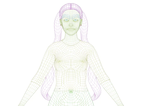 Basic cute woman V23423 3D Model